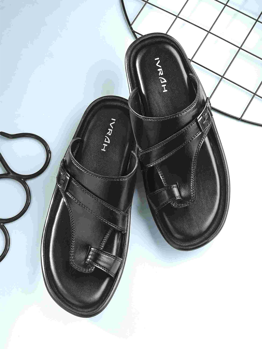 

IVRAH Men Comfort Sandals, Black