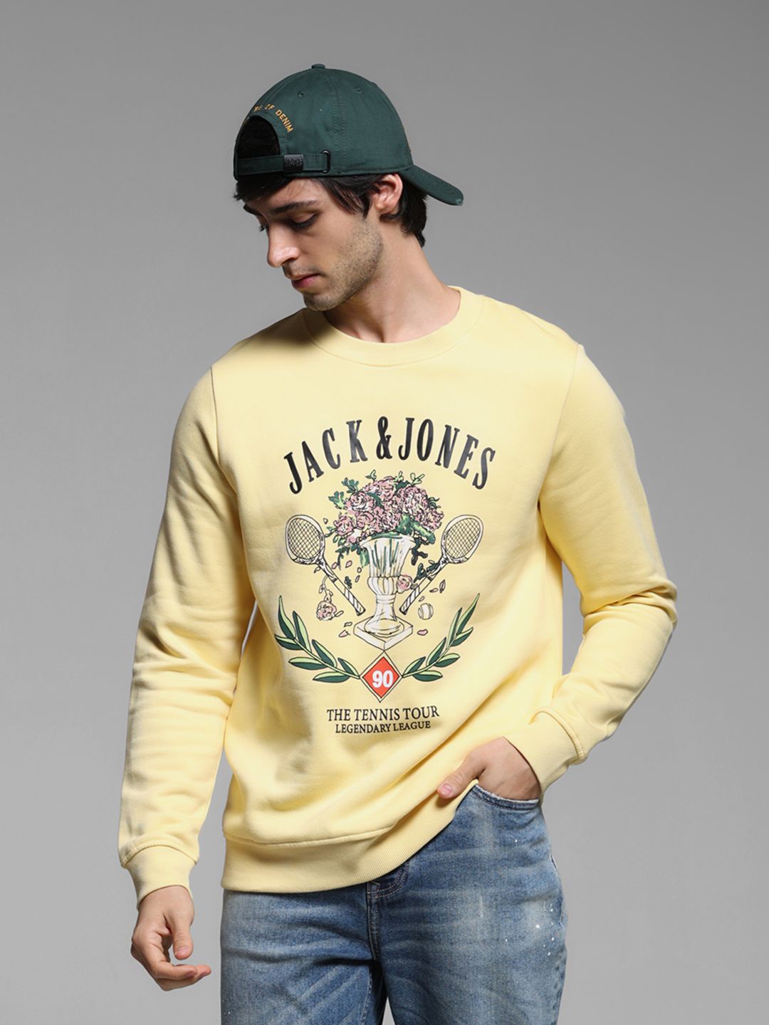 

Jack & Jones Men Printed Sweatshirt, Yellow