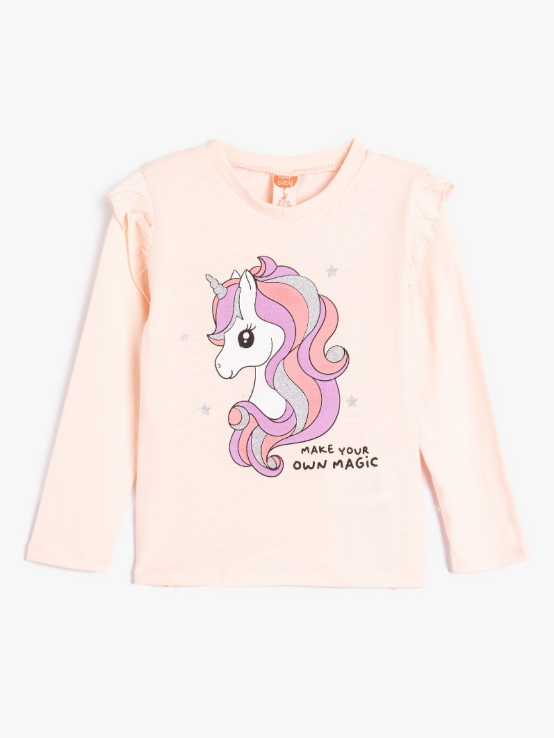 

Koton Girls Graphic Printed Round Neck Cotton T-Shirt, Pink