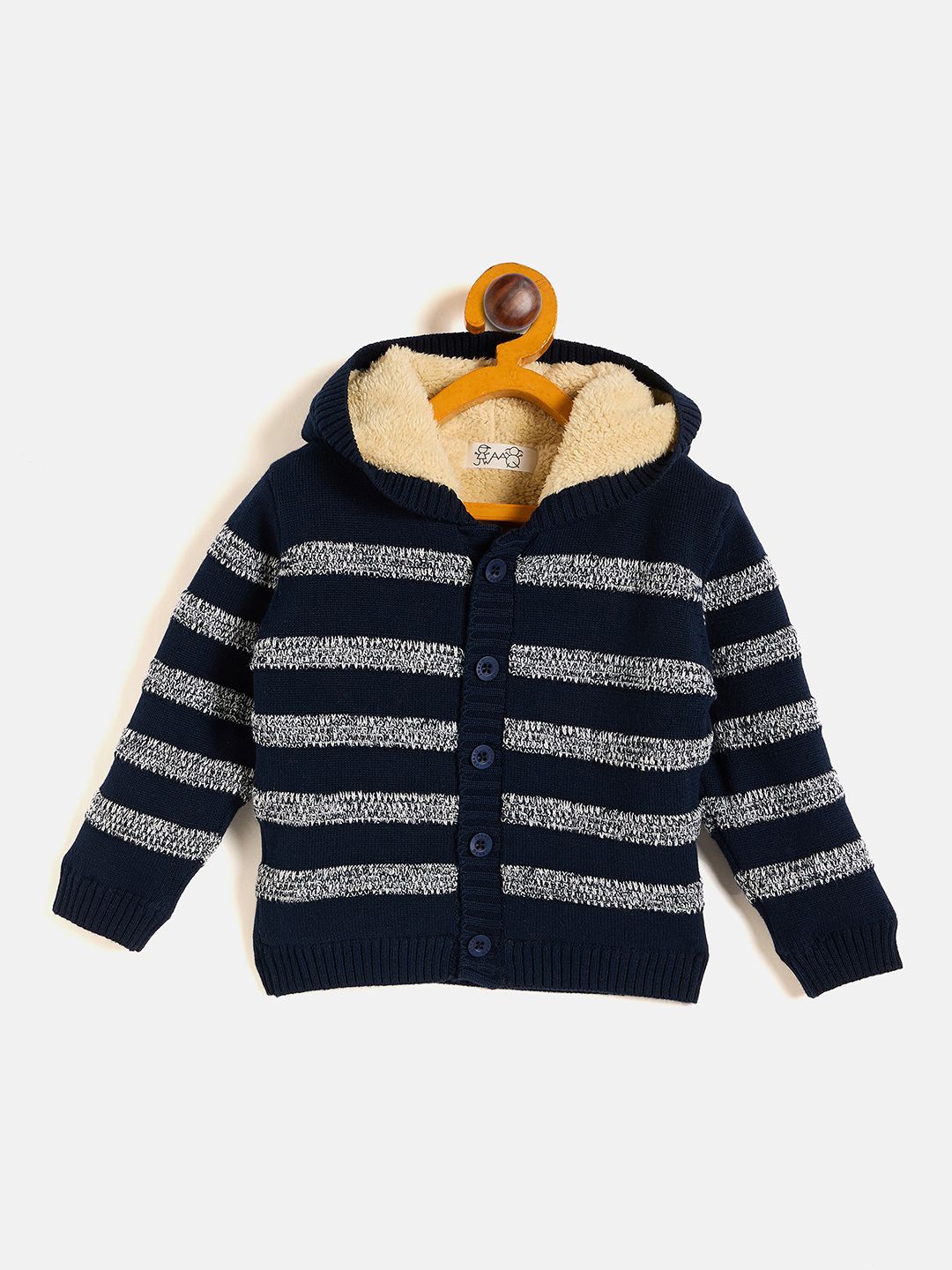 

JWAAQ Boys Striped Cardigan, Navy blue