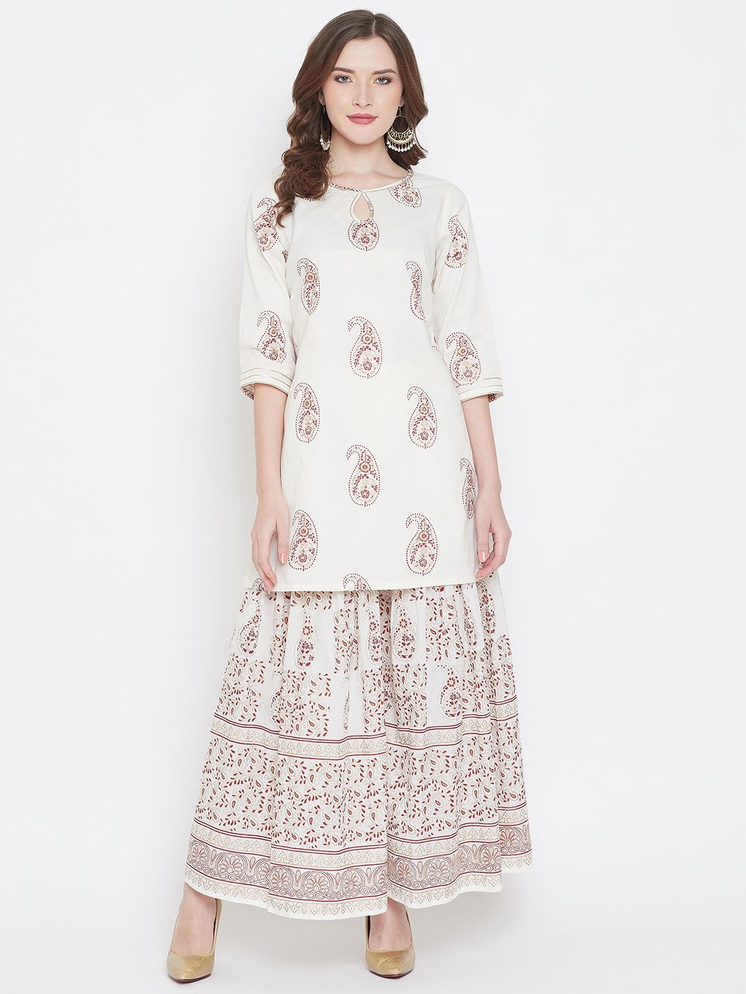 

Tulip 21 Printed Cotton Ethnic Kurta, Off white