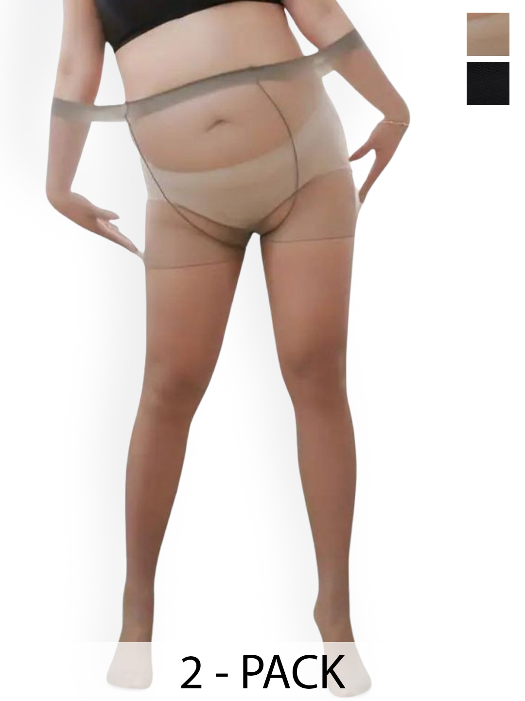 

BAESD Pack Of 2 Sheer Plus Size Stockings, Grey