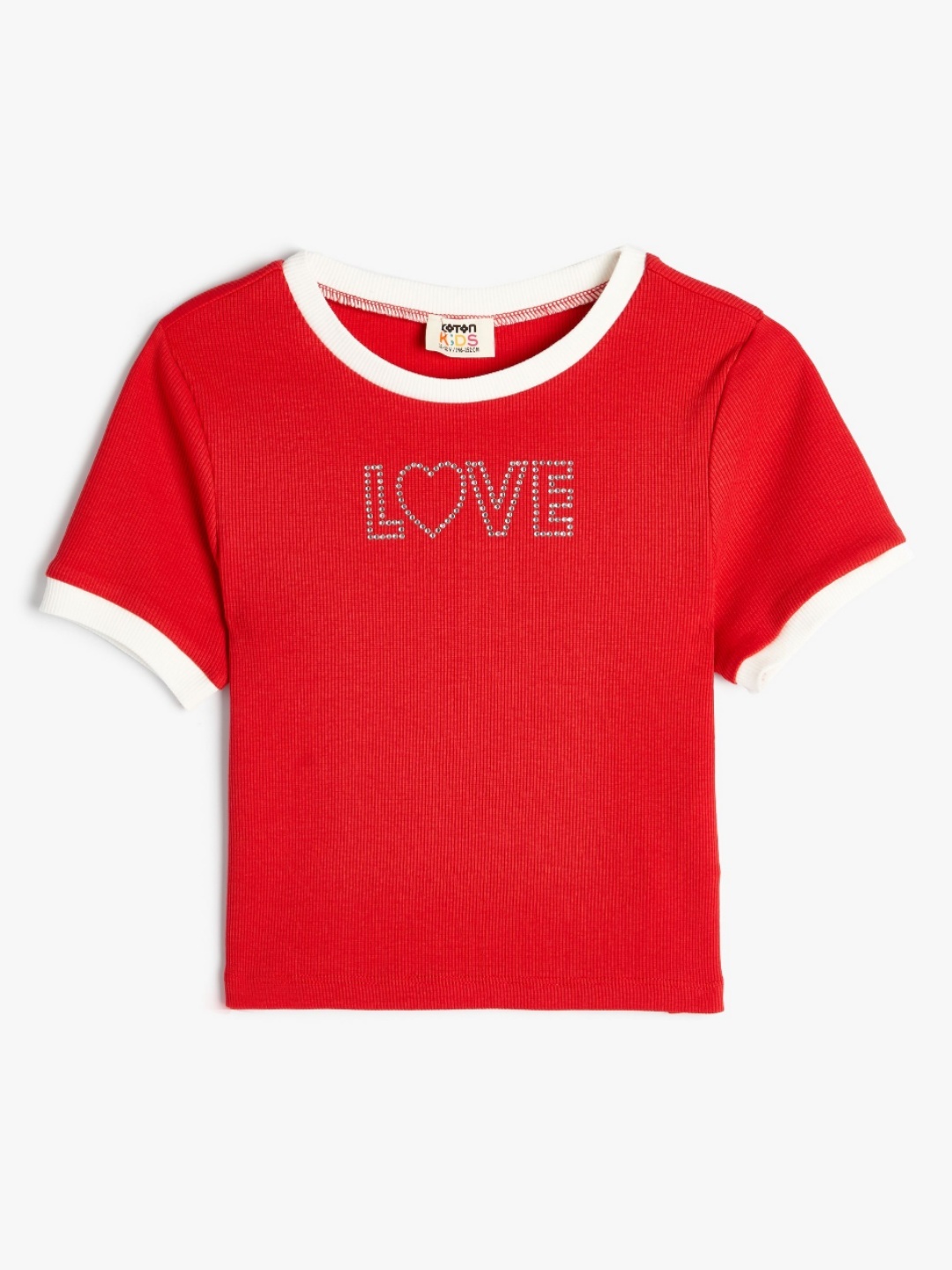 

Koton Girls Typography T-shirt, Red