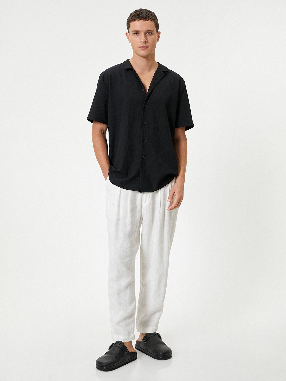 

Koton Men Opaque Casual Shirt, Black