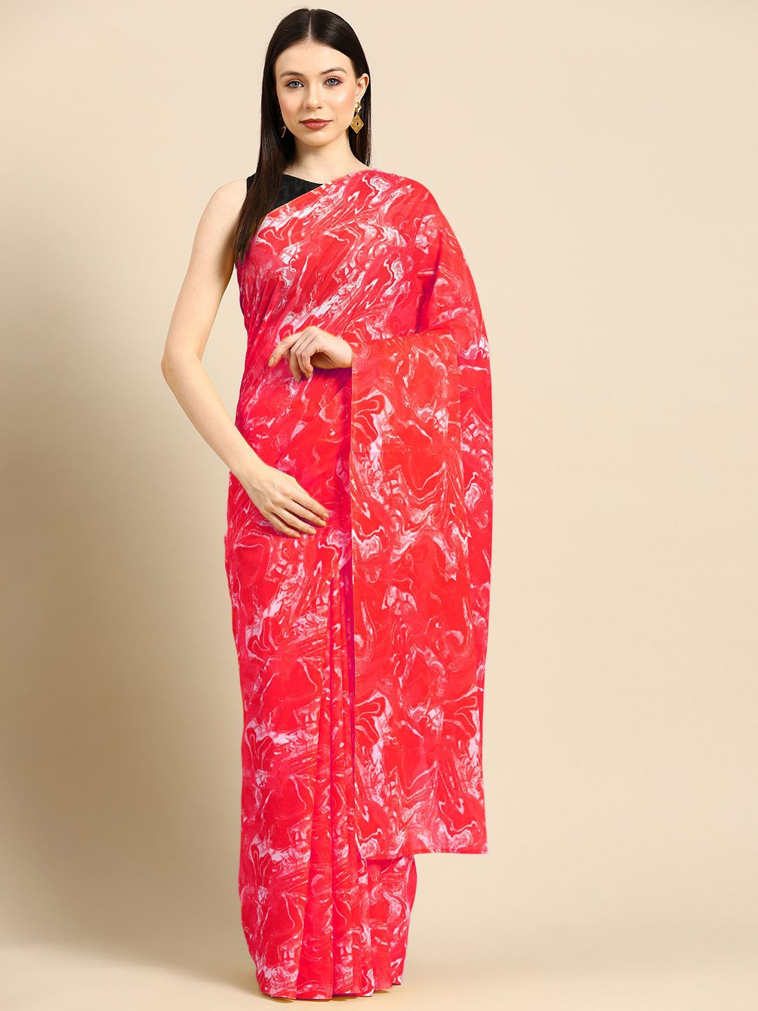 

BUTA BUTI Pure Cotton Saree, Red