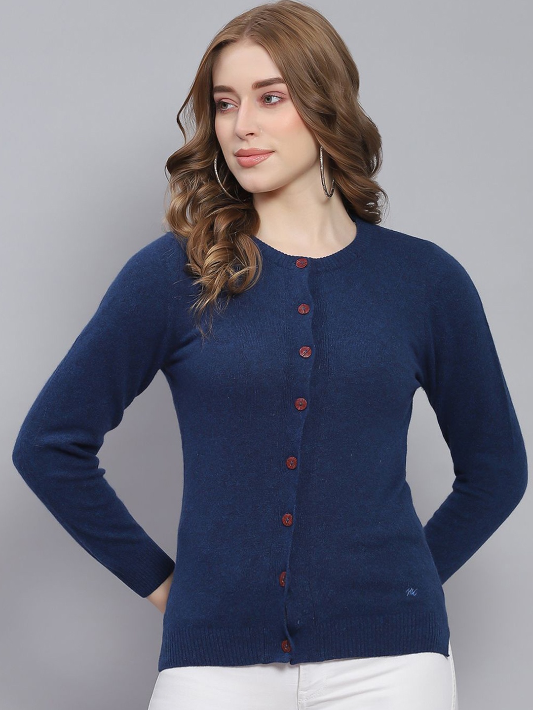 

Monte Carlo Women Woollen Cardigan, Blue