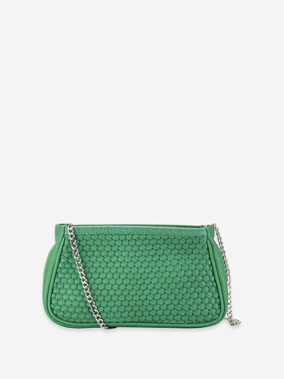 

Abelardo De Moda Leather Structured Sling Bag with Cut Work, Green