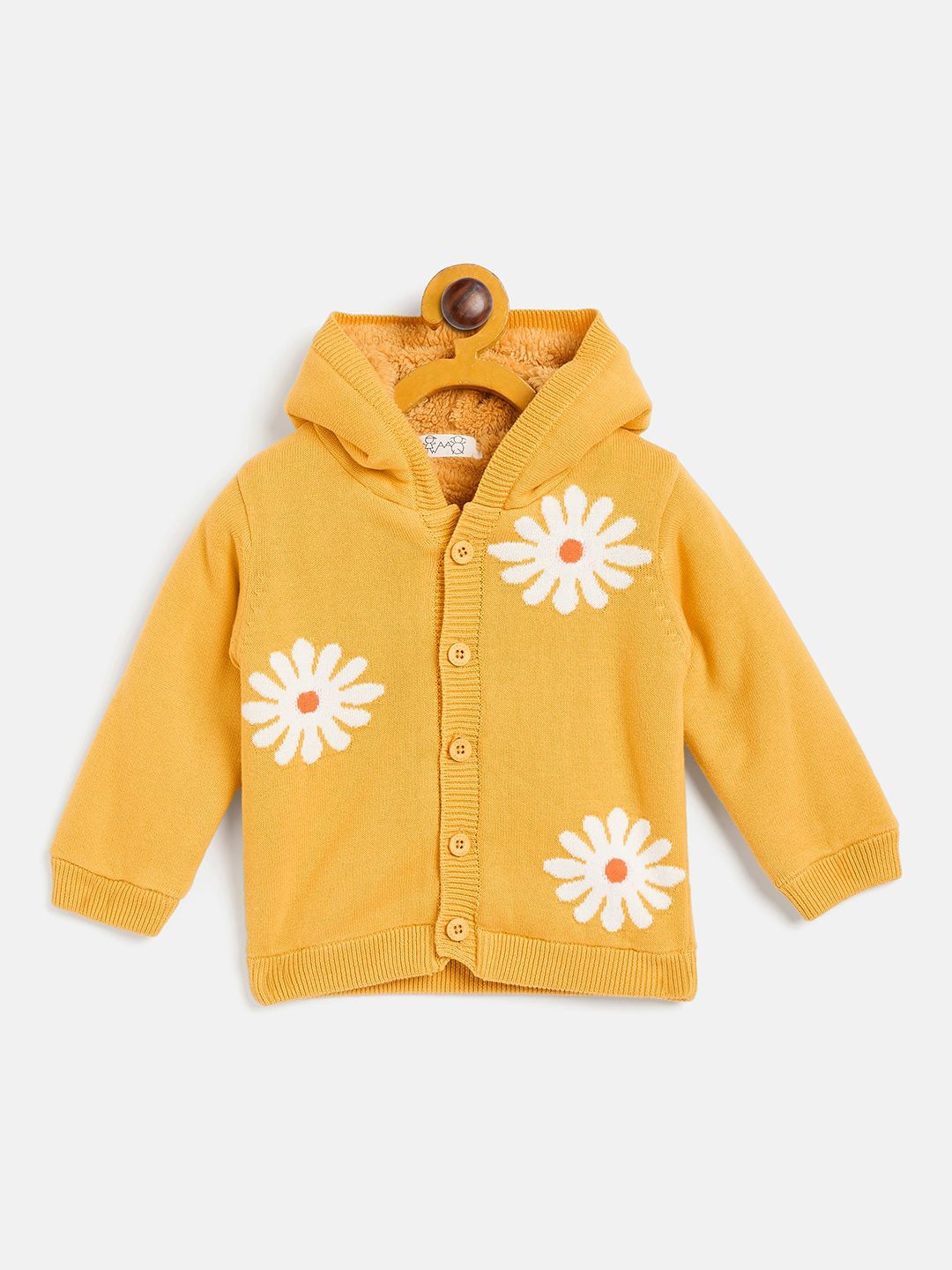 

JWAAQ Girls Floral Cardigan with Embroidered Detail, Yellow