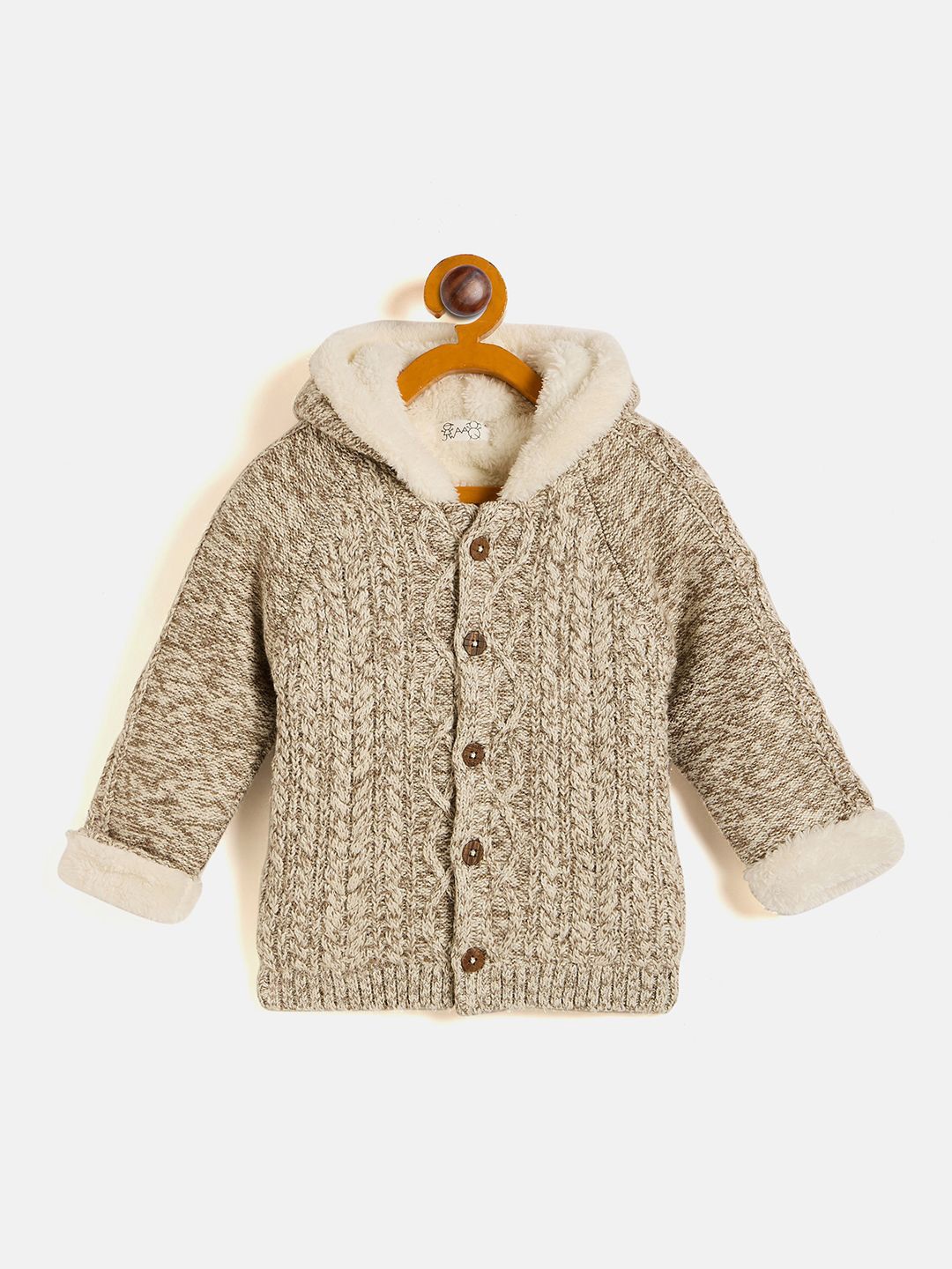 

JWAAQ Unisex Kids Cable Knit Cardigan, Beige