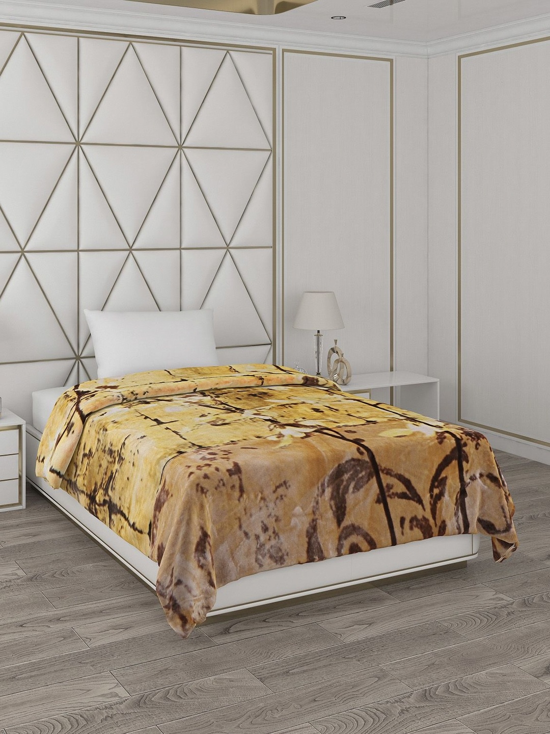 

Monte Carlo Yellow & White Floral Heavy Winter 1000 GSM Single Bed Blanket