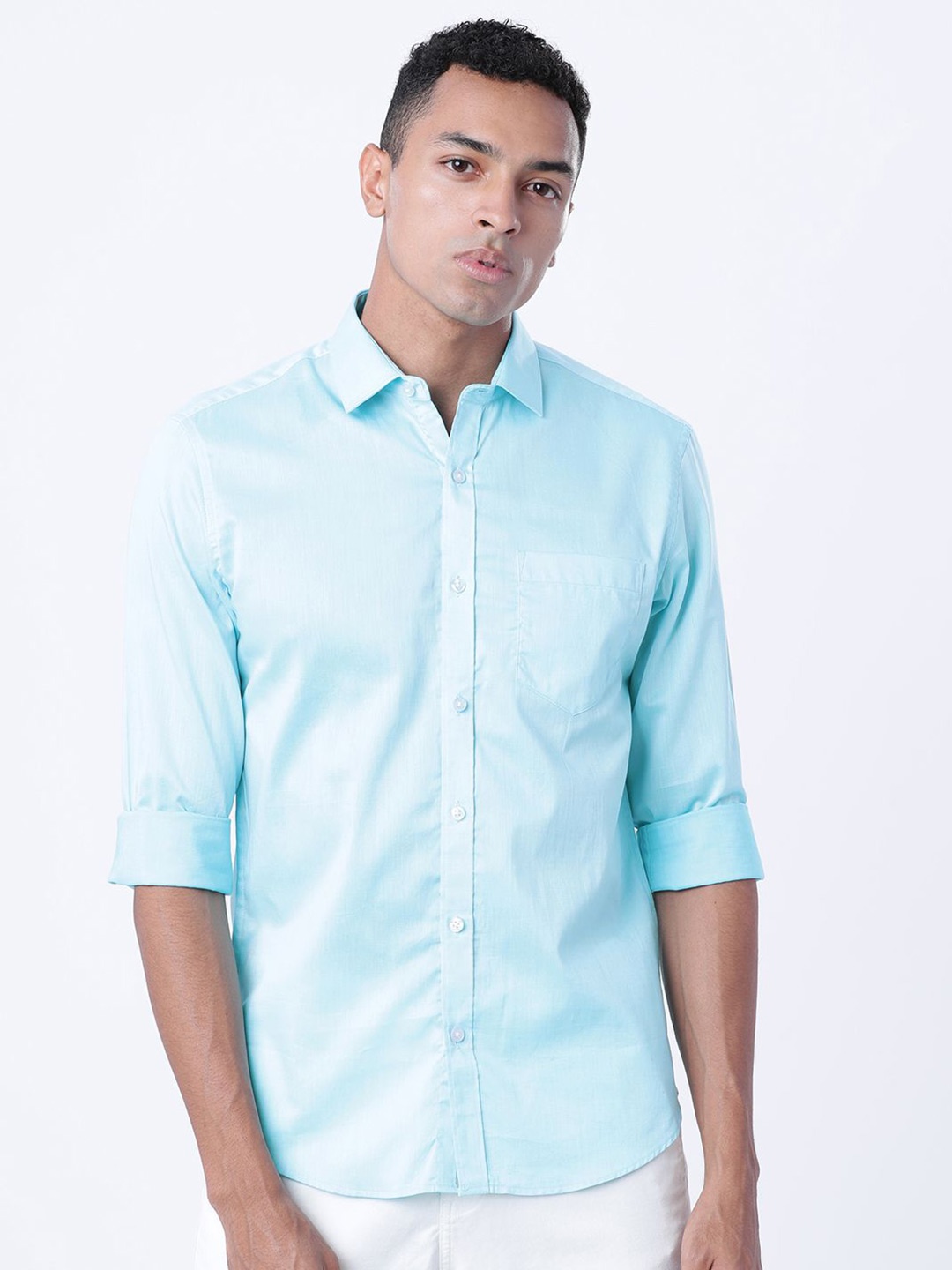 

HIGHLANDER Men Slim Fit Opaque Casual Shirt, Blue