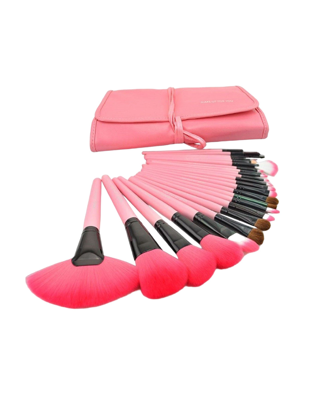 

Yoana Set Of 24-Pcs Makeup Brush Set With Leather Pouch, Pink
