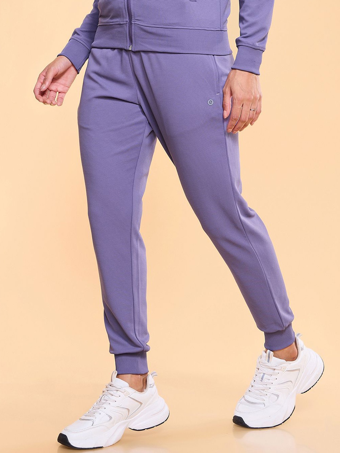 

Enamor Women French Terry Relaxed Fit High Waist Regular Length Jogger E406, Purple