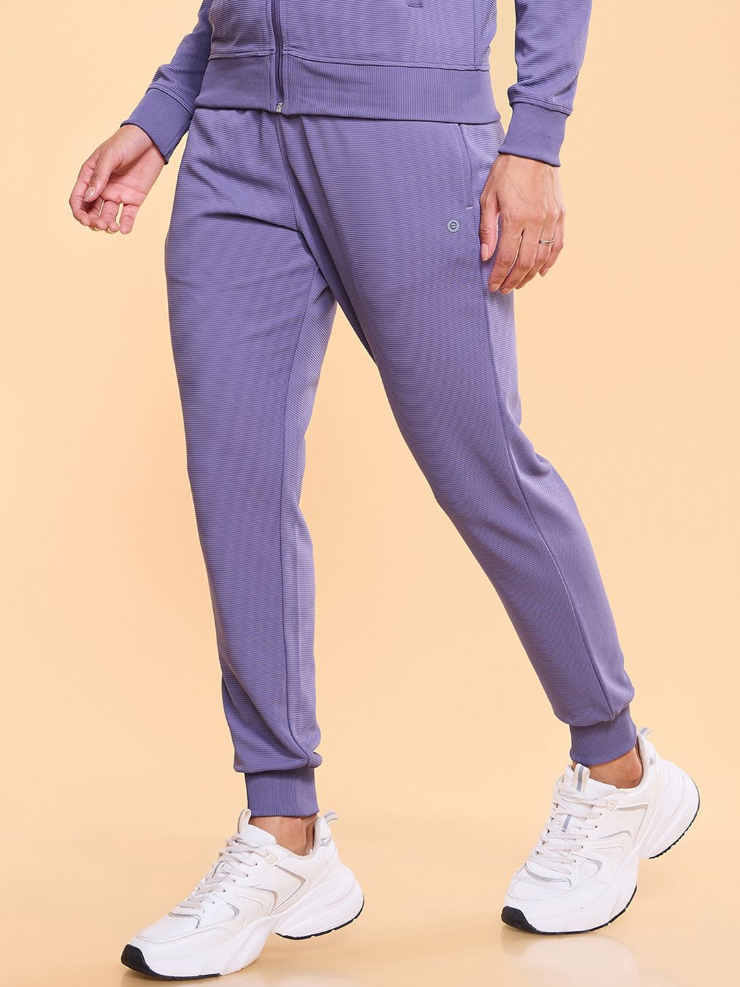 

Enamor High Waist French Terry Relaxed Fit High Waist Regular Length Jogger E406, Purple