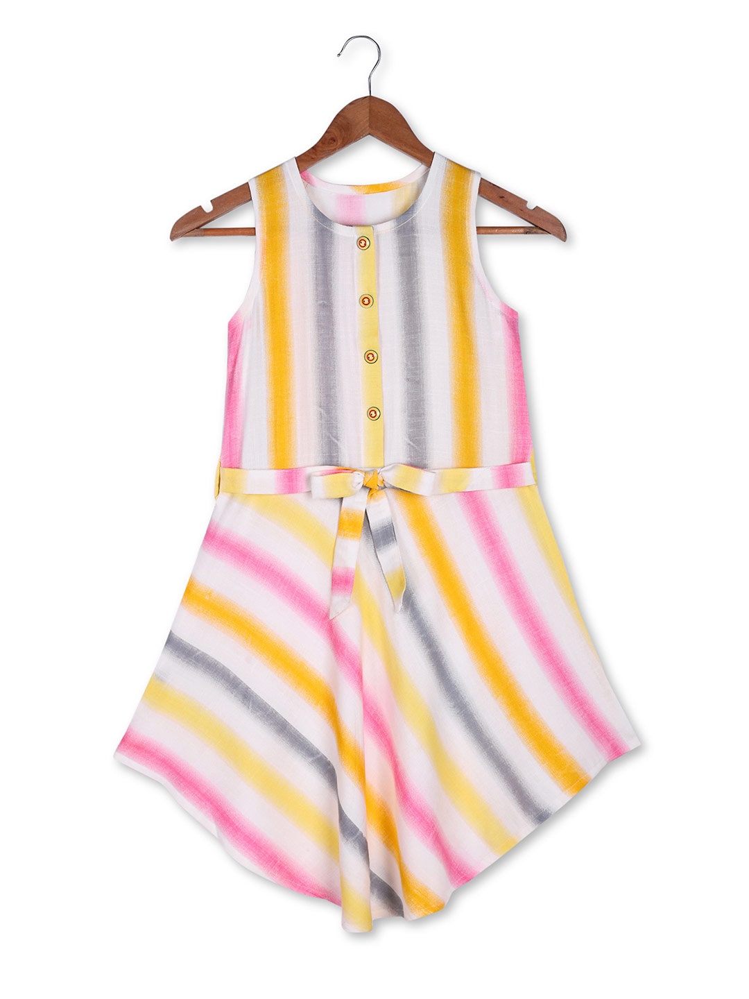 

DALSI Striped Fit & Flare Dress, Yellow