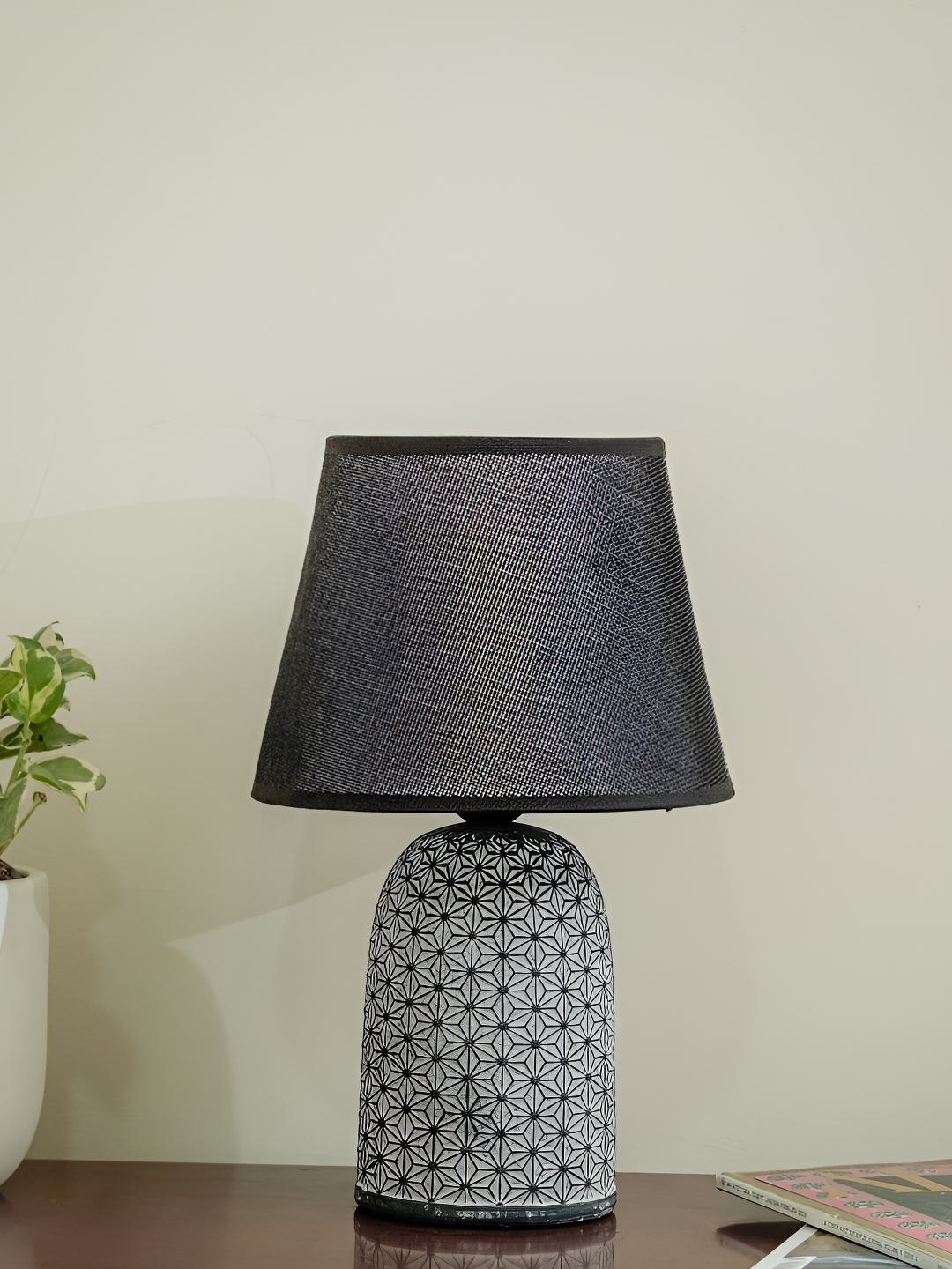 

CORAL TREE Black Textured Ceramic Frusturical Shaped Table Lamp