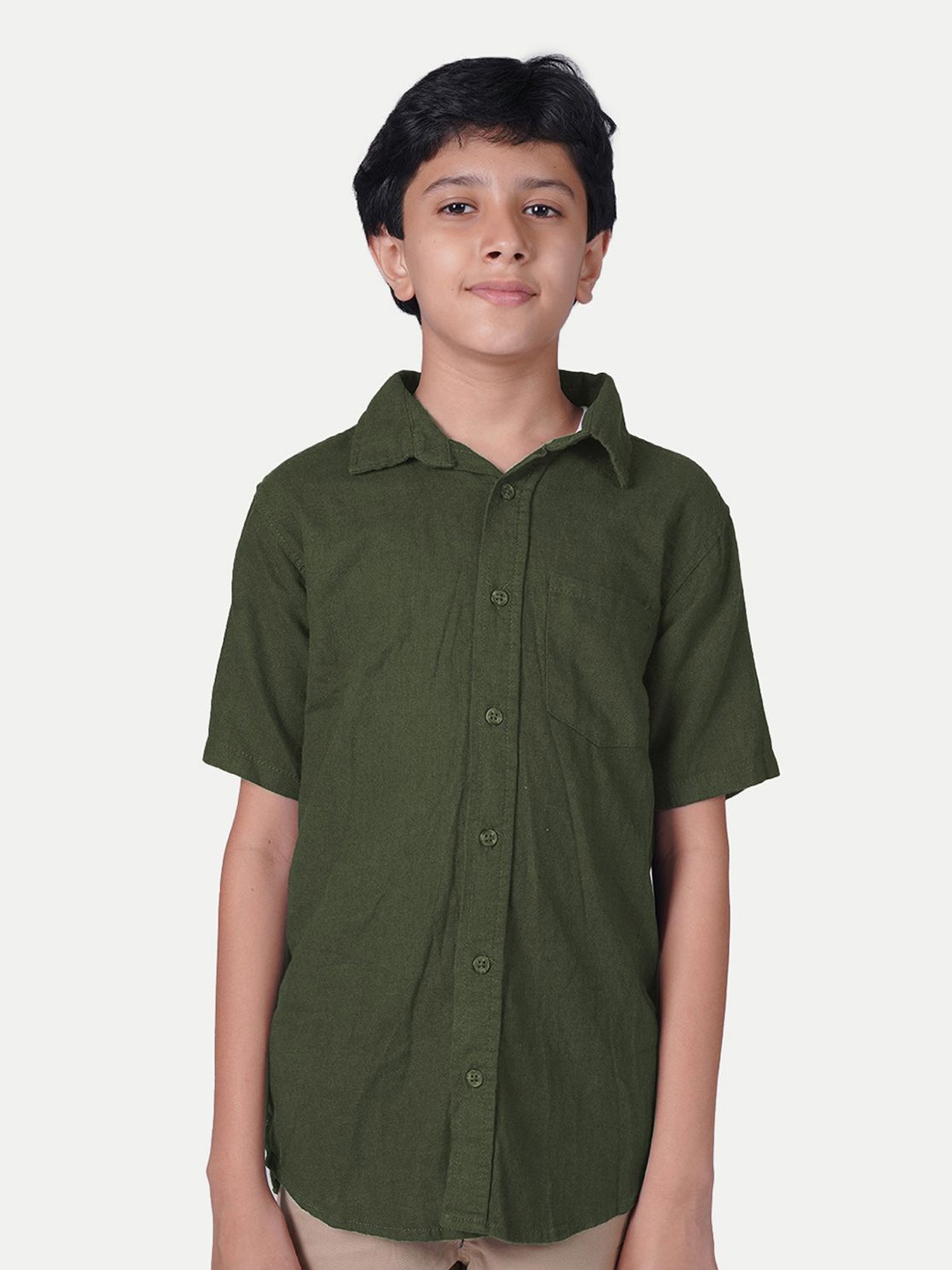 

BAESD Boys Opaque Casual Shirt, Green