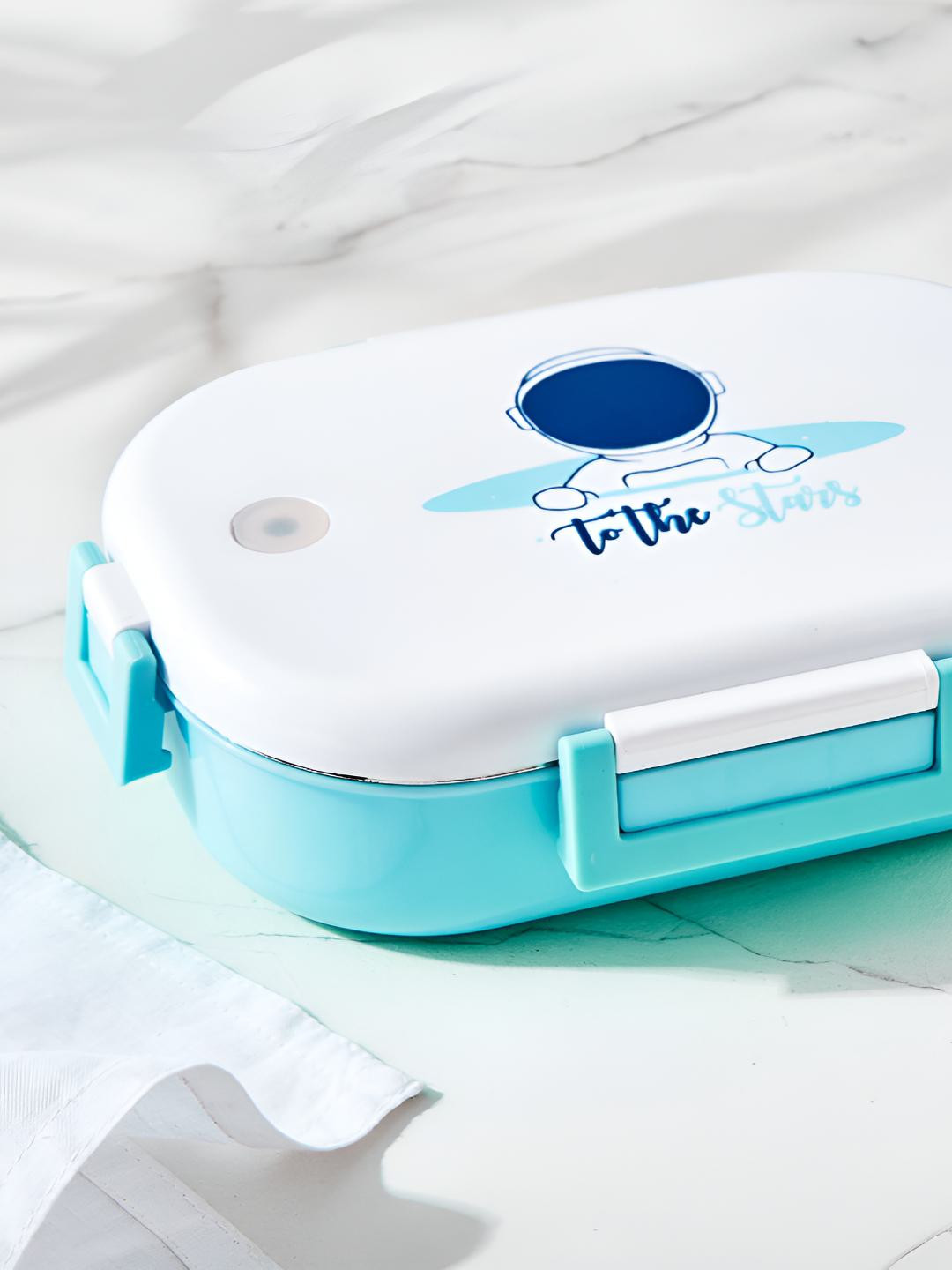 

Home Centre Printed Blue Stainless Steel Lunch Box-630ml
