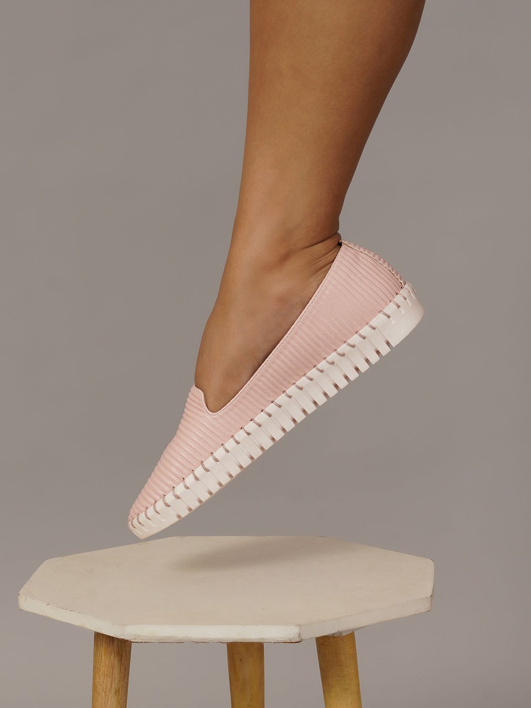 

Sherrif Shoes Women Striped Ballerinas, Pink