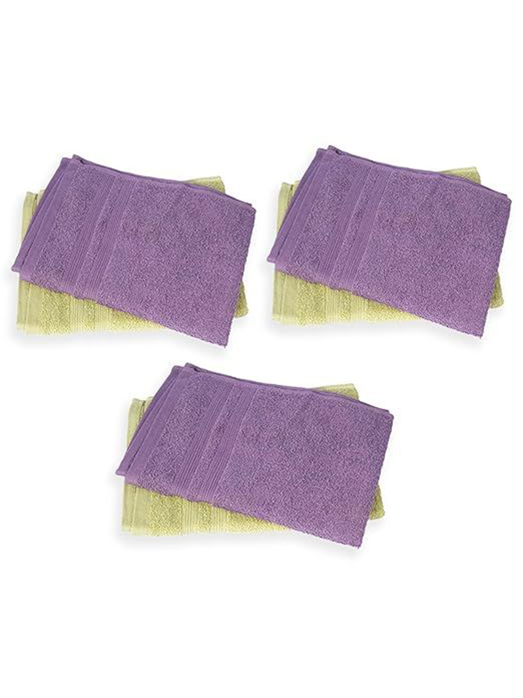 

Kuber Industries Purple & Green 6 Pieces 525 GSM Cotton Hand Towels