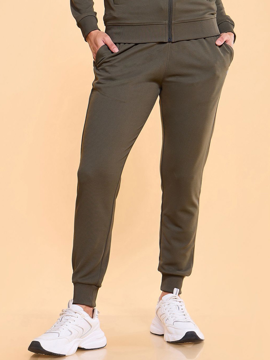 

Enamor High Waist French Terry Relaxed Fit High Waist Regular Length Joggers E406, Olive