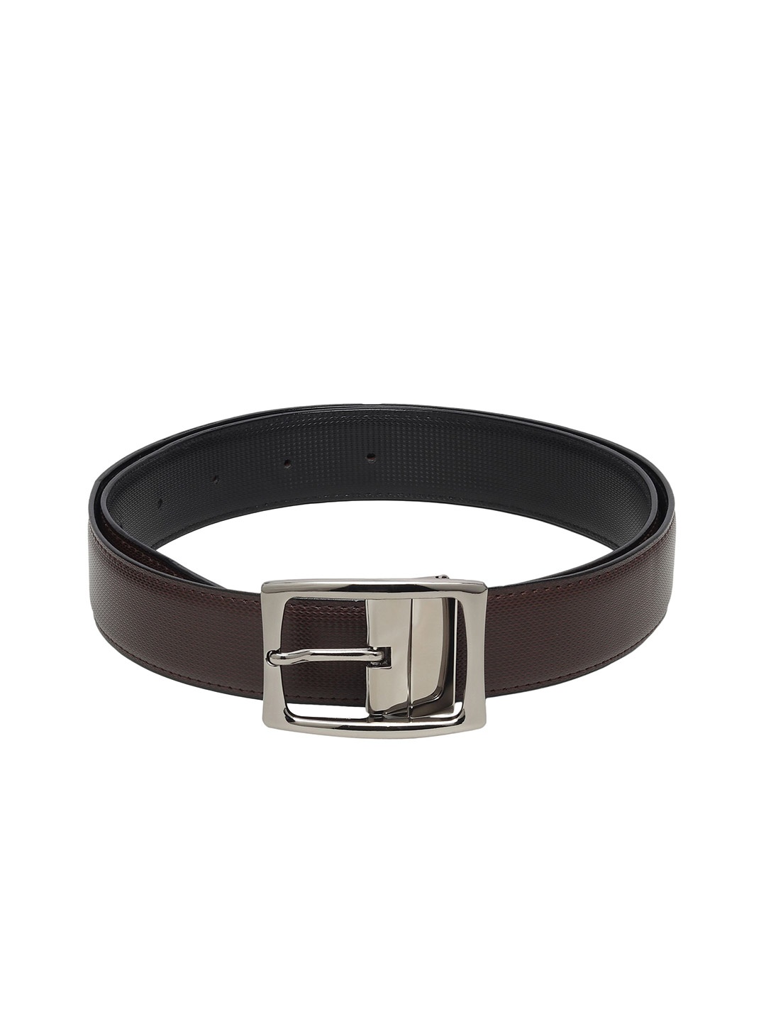 

WINSOME DEAL Men Tang Closure Textured Formal Belt, Brown