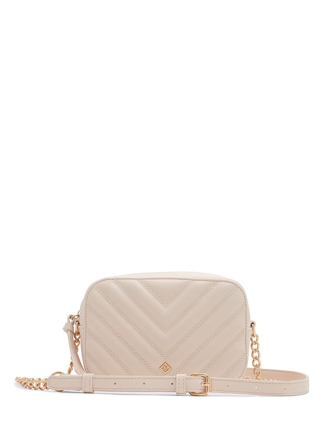 

ALDO Textured PU Structured Sling Bag with Quilted, Beige