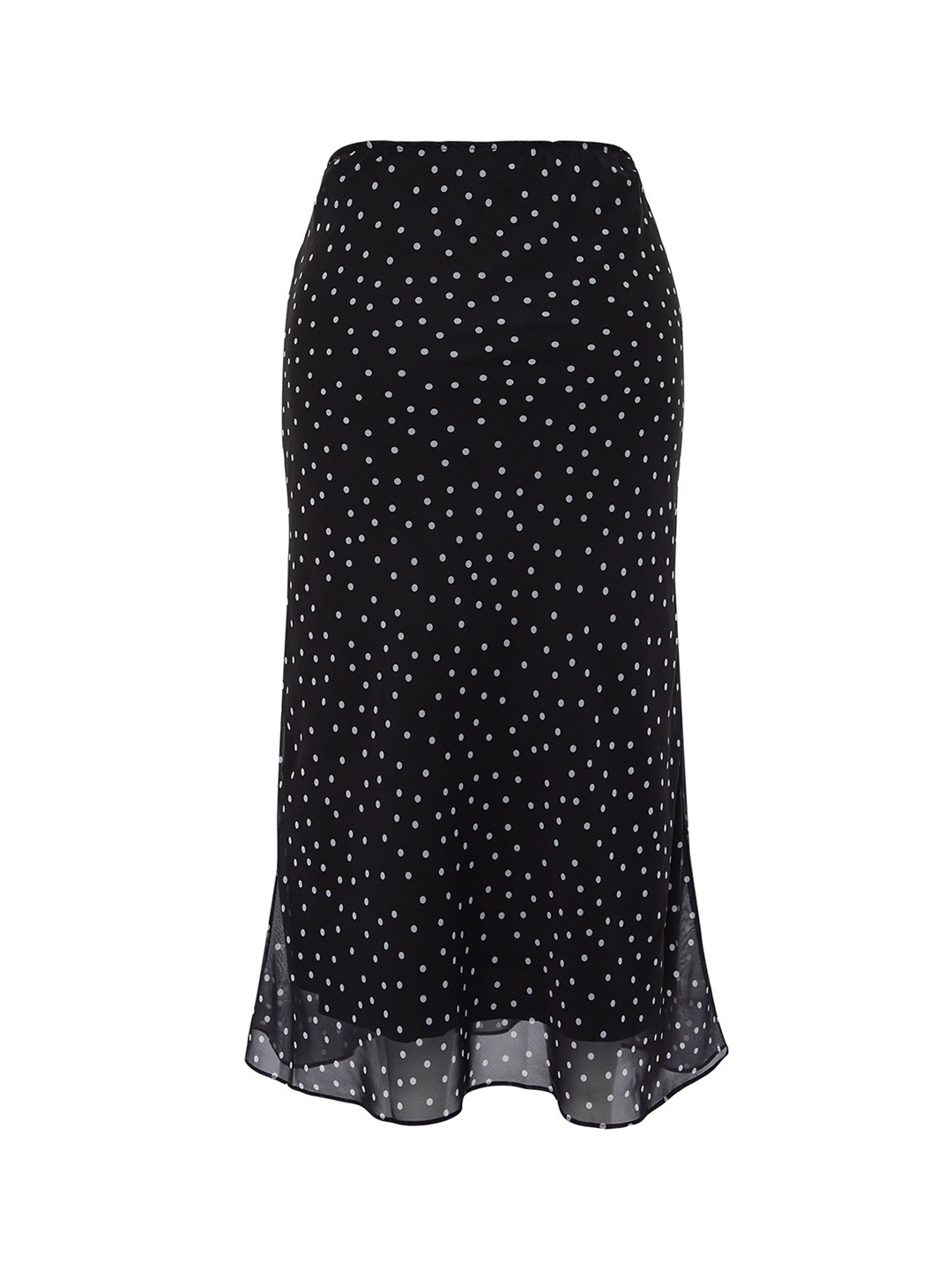 

Trendyol Printed Knee -Length Flared Midi Skirt, Black