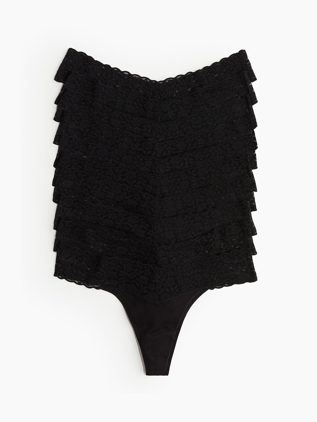 

H&M Pack of 10 Lace Thong Briefs, Black