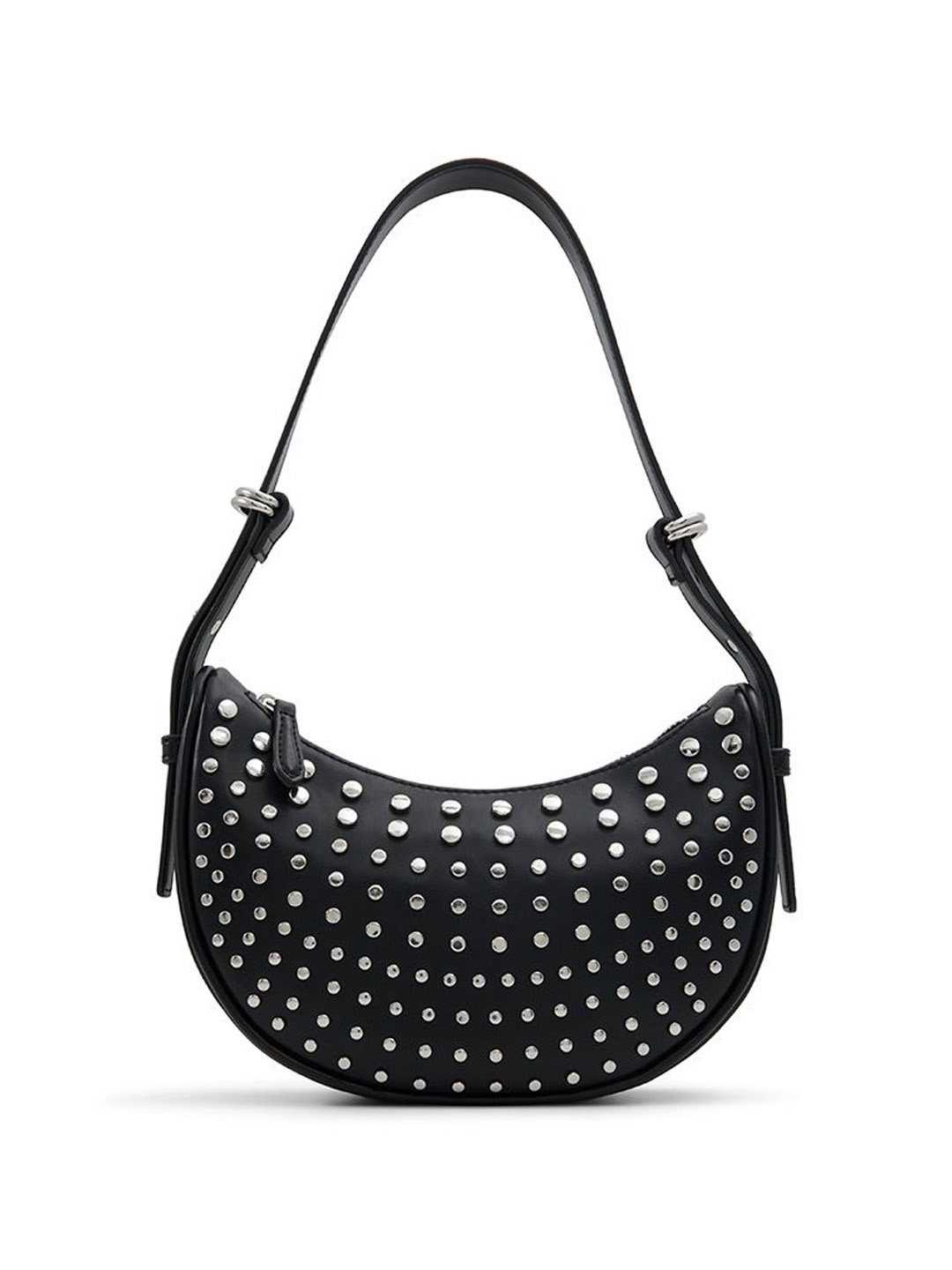 

ALDO Embellished PU Half Moon Handheld Bag, Black