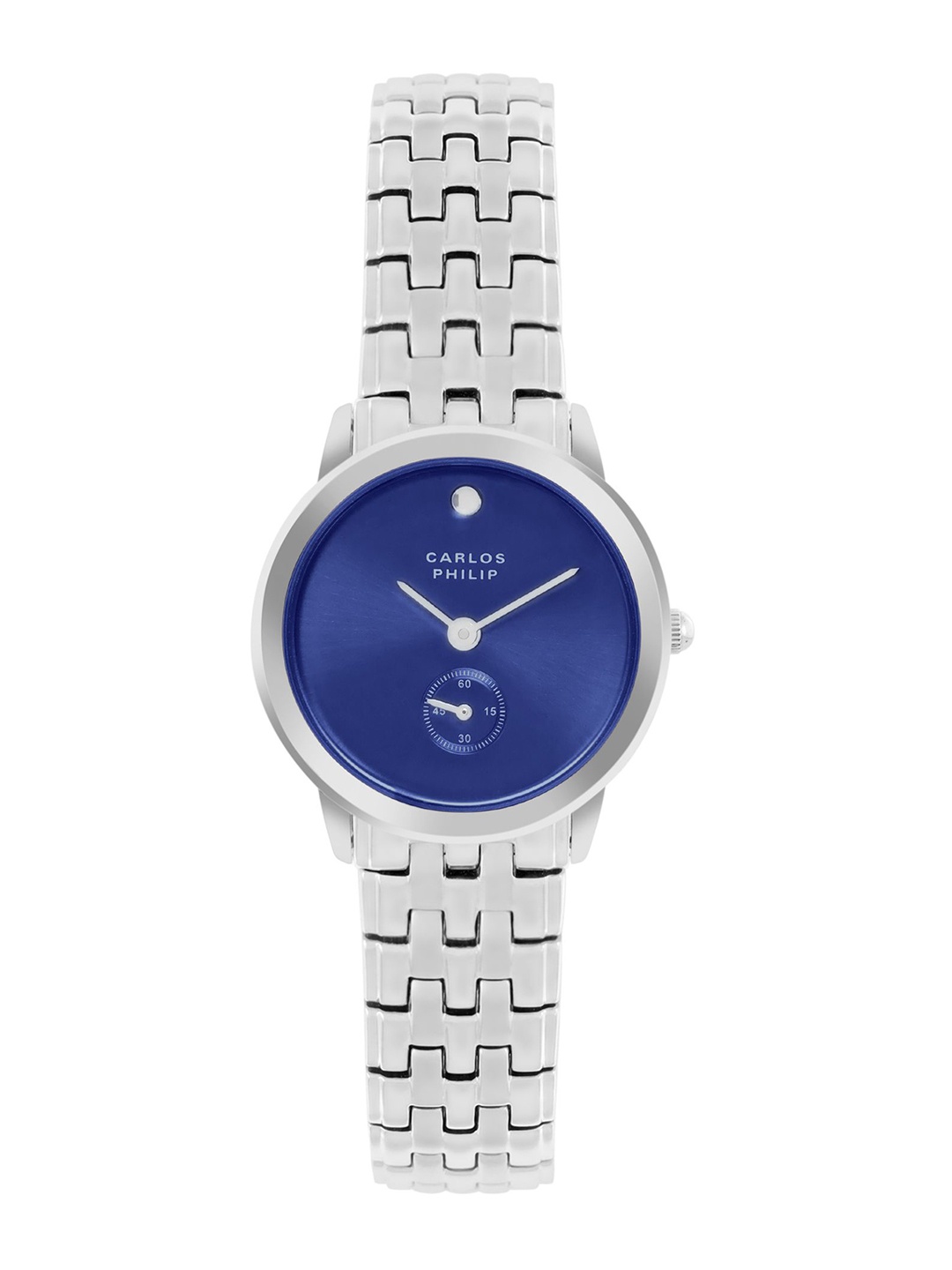 

CARLOS PHILIP Women Brass Embellished Dial & Stainless Steel Bracelet Style Straps Analogue Watch Ensemble, Blue