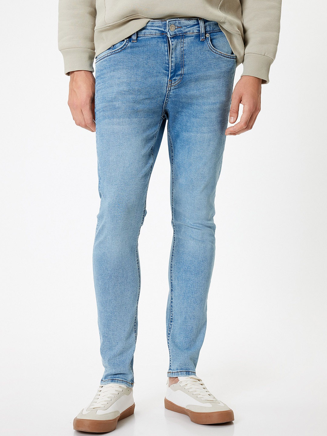 

Koton Men Skinny Fit Mid-Rise Trousers, Blue