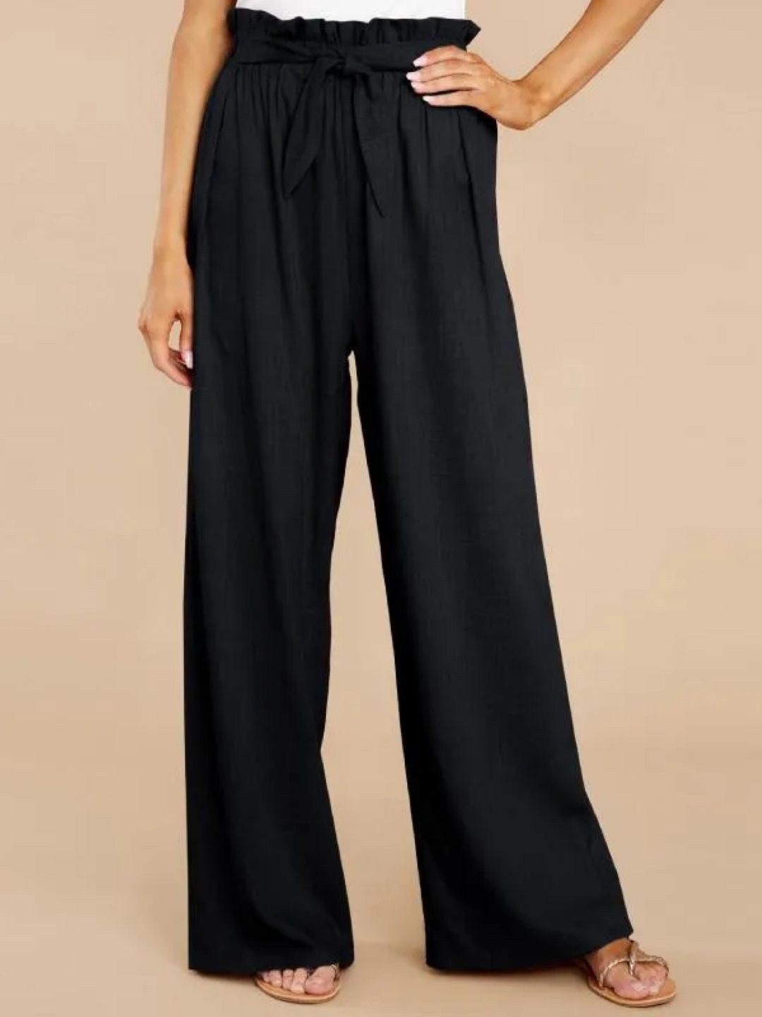 

StyleCast Women Relaxed Loose Fit Parallel Trousers, Black