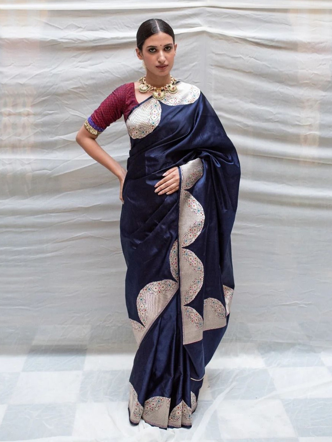 

Upalksh Zari Banarasi Saree, Blue