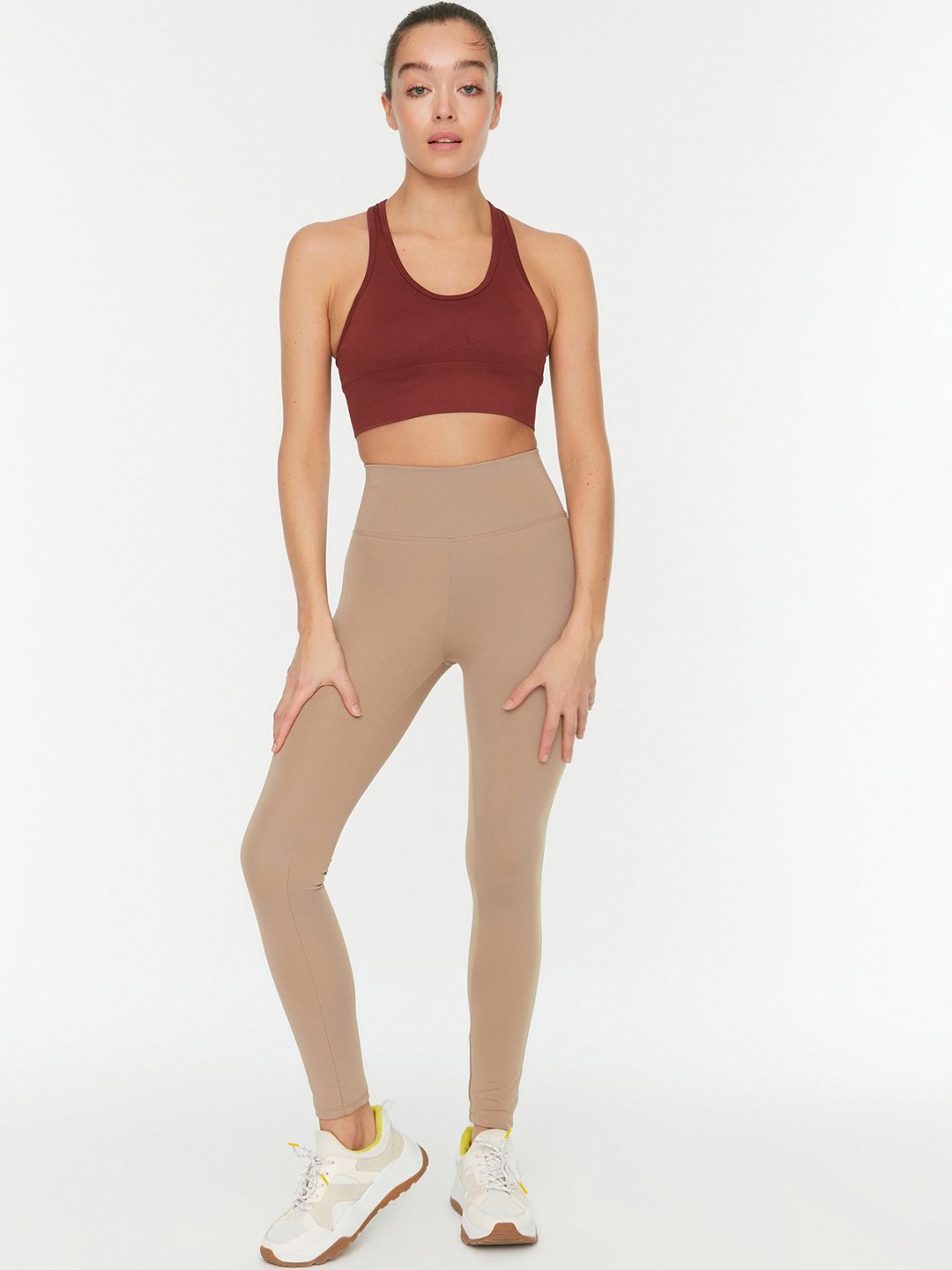 

Trendyol High-Waist Yoga Tights, Beige