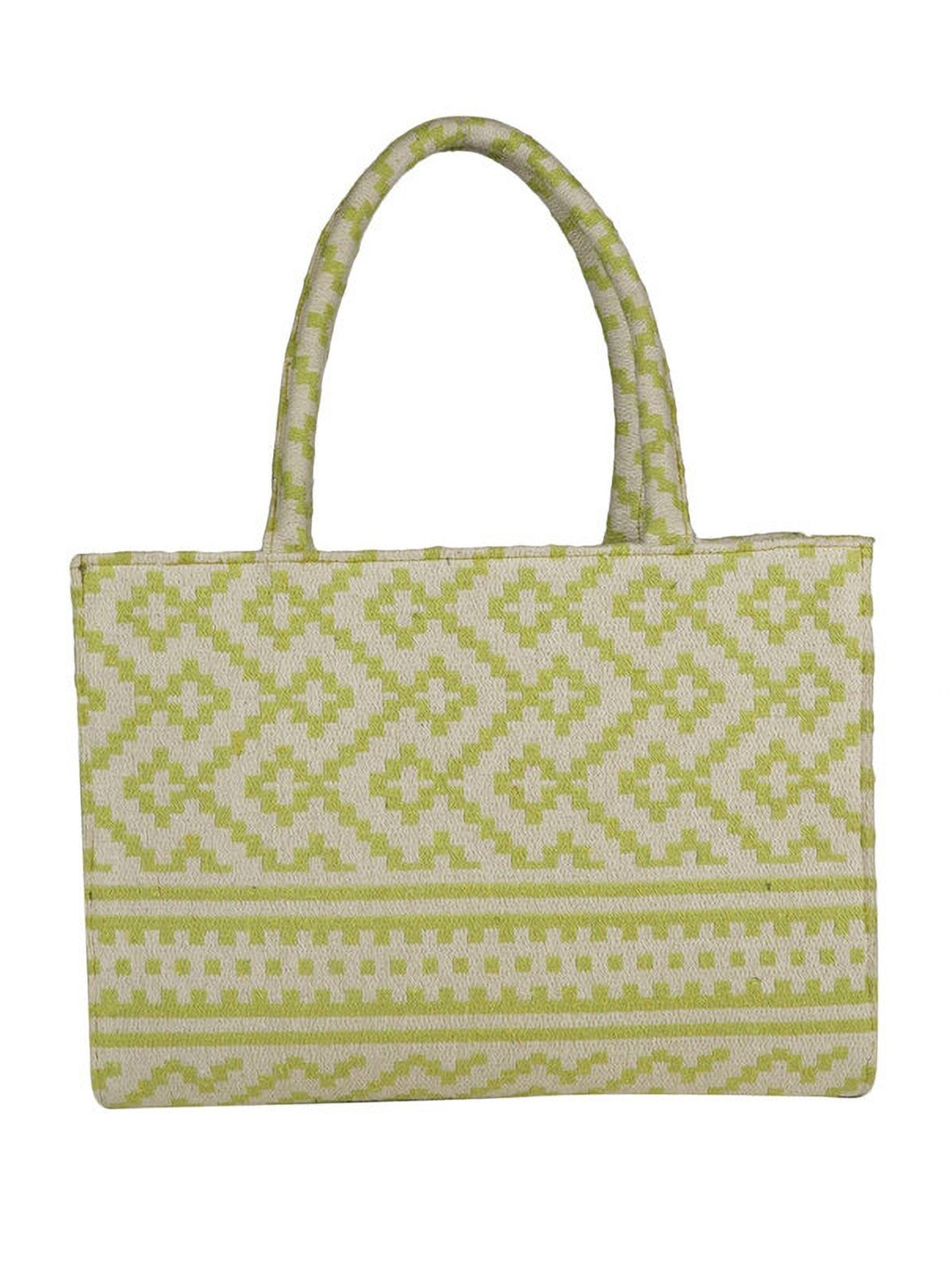 

MINI WESST Women Abstract Printed Structured Tote Bag, White
