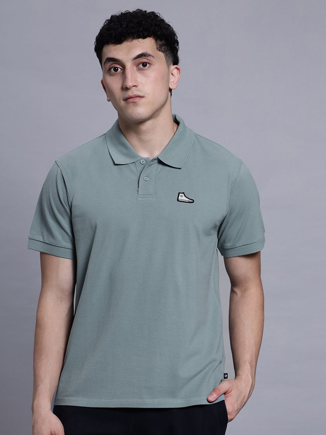 

Converse Men Shoe Patch Polo Shirt, Green