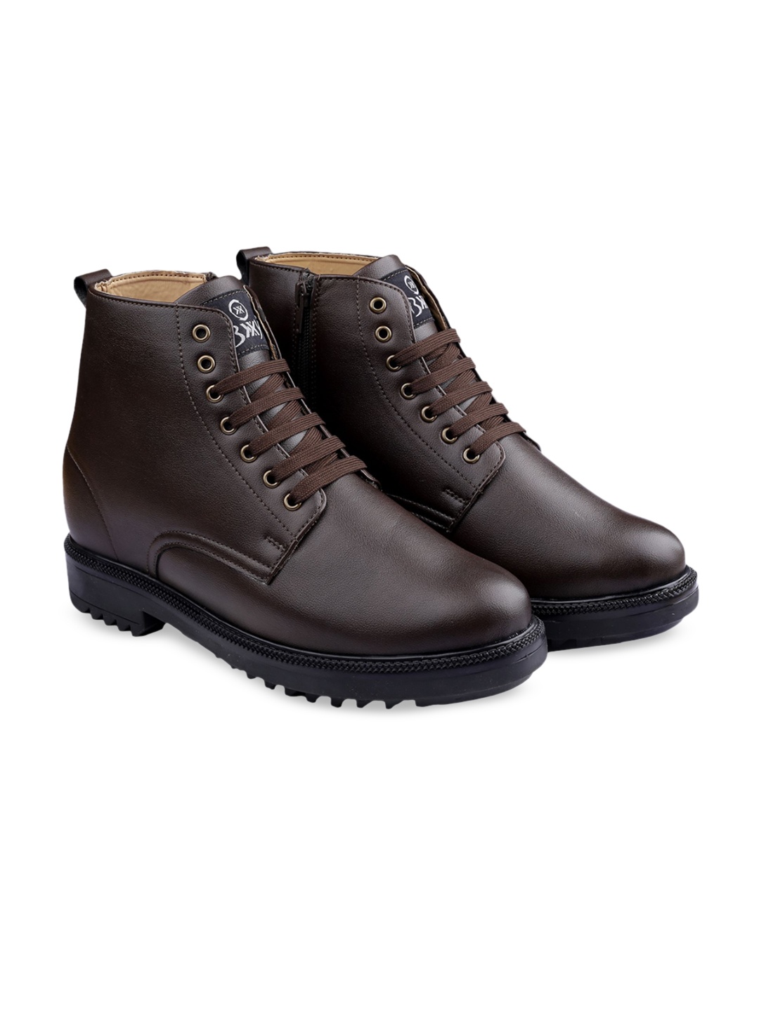 

Bxxy Men Hidden Elevator Formal Lace-up Boots, Brown