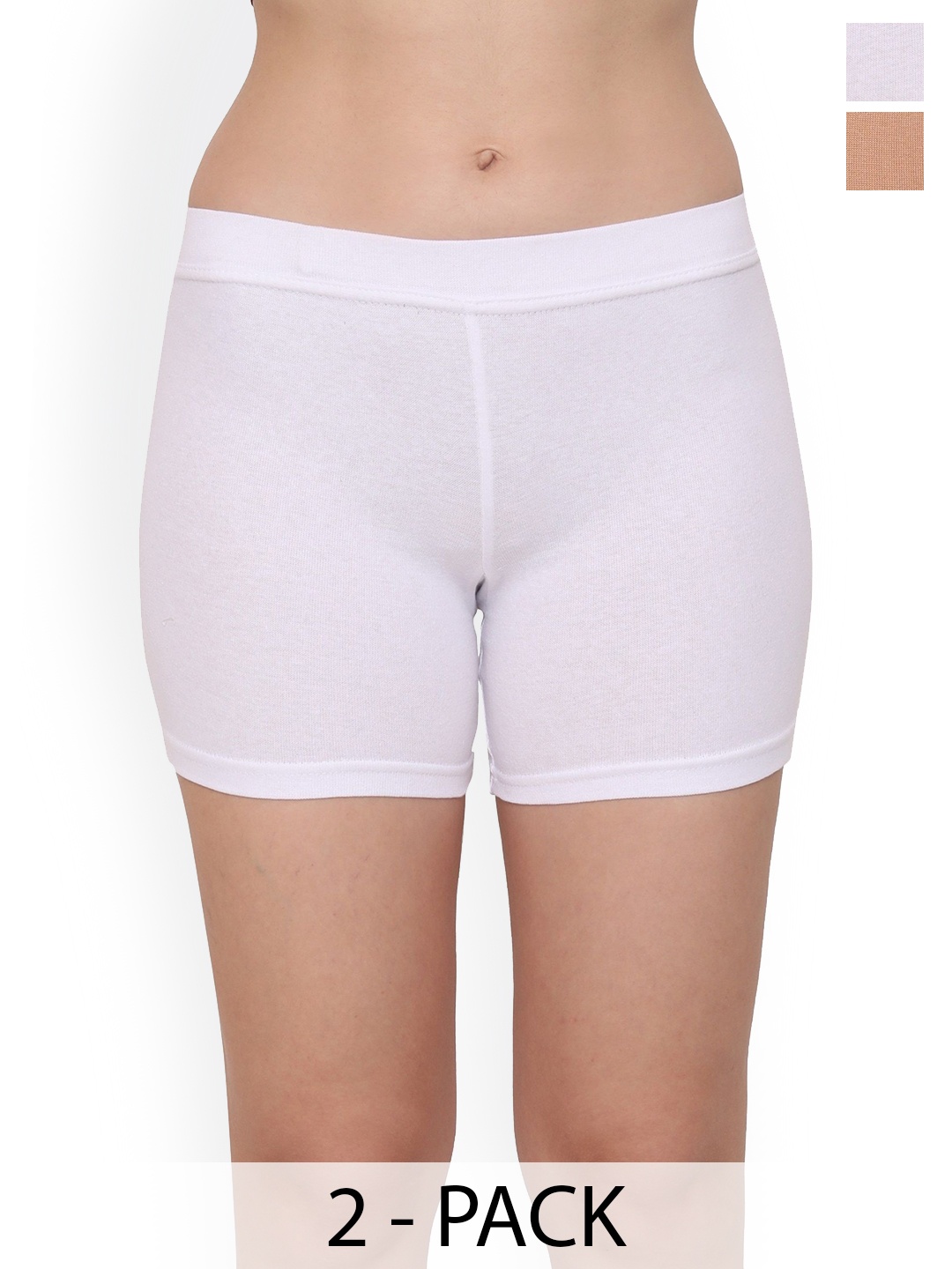 

Glamoras Women Cycling Sports Shorts with Antimicrobial Technology, White