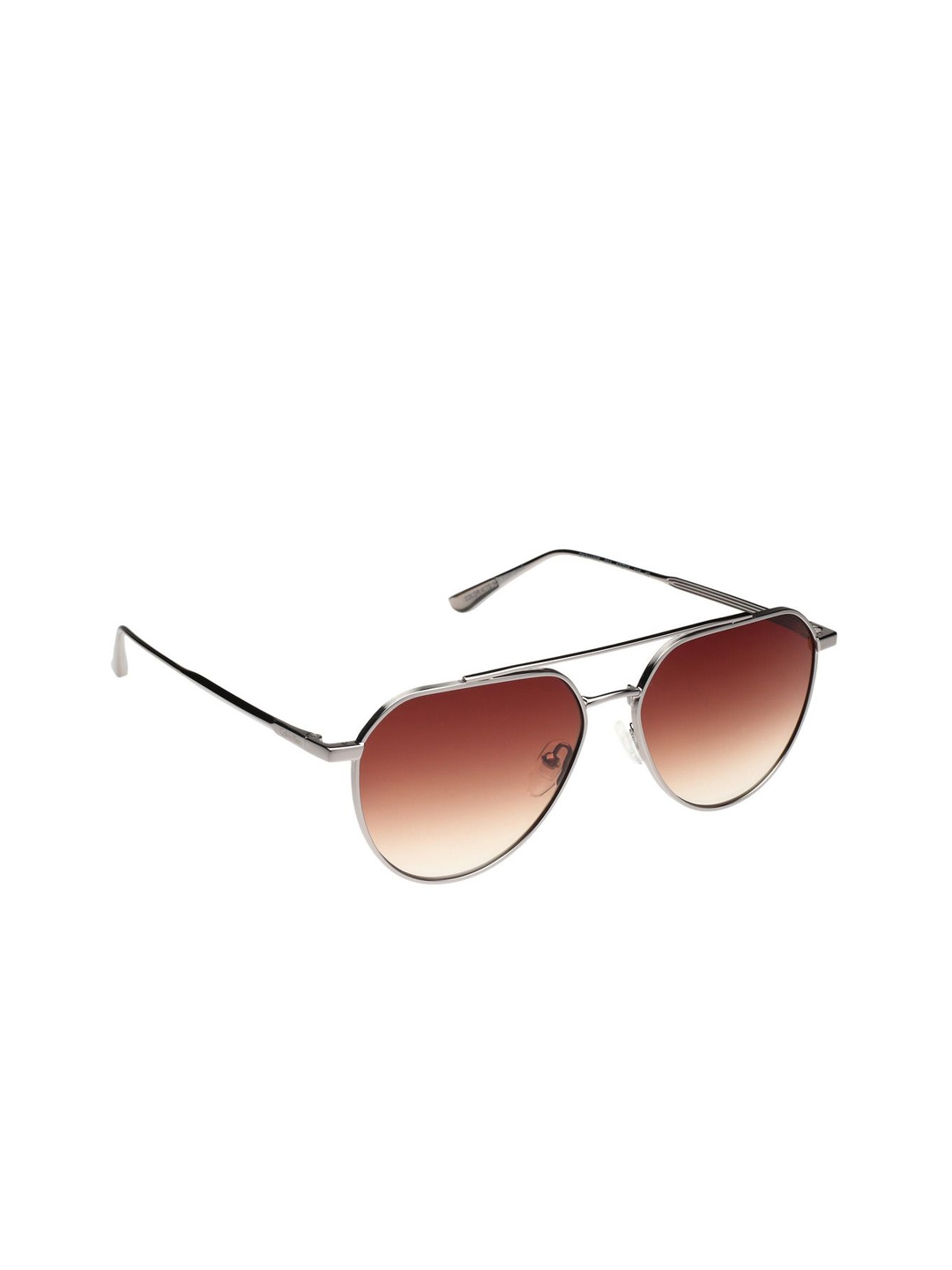 

Calvin Klein Unisex Aviator Sunglasses with UV Protected Lens Ck 24100 014 57 S, Brown