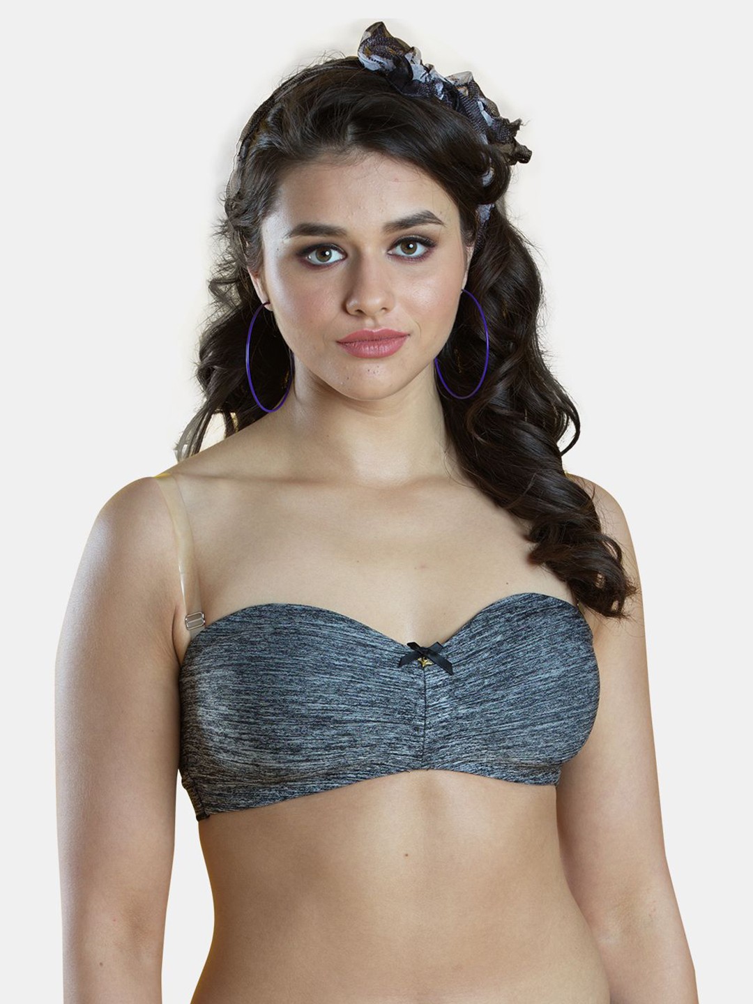 

Dazzle Transparent Straps Medium Coverage Lightly Padded T-Shirt Bra, Black