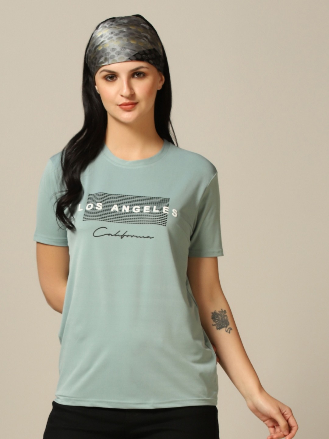 

TAGDO Women Typography Printed Round Neck T-Shirt, Sea green