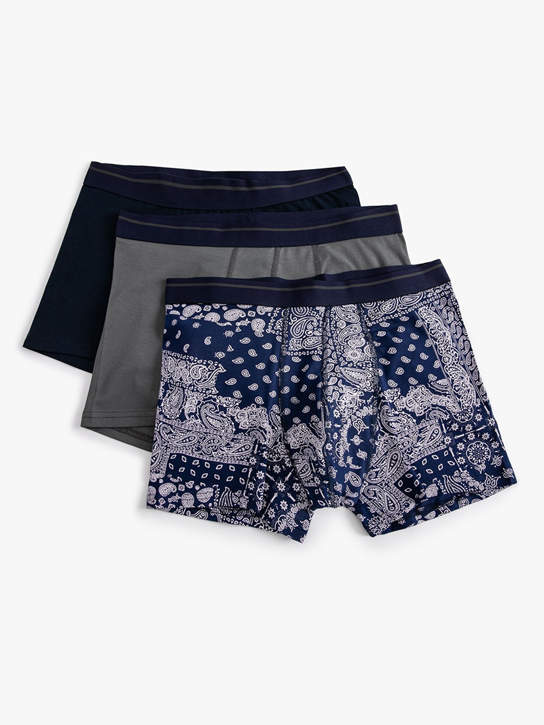 

Koton Pack Of 3 Printed Boxers-8684287651487, Navy blue