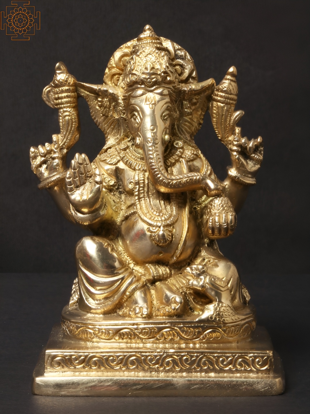 

Exotic India Gold Toned Religious Brass Idol Showpiece