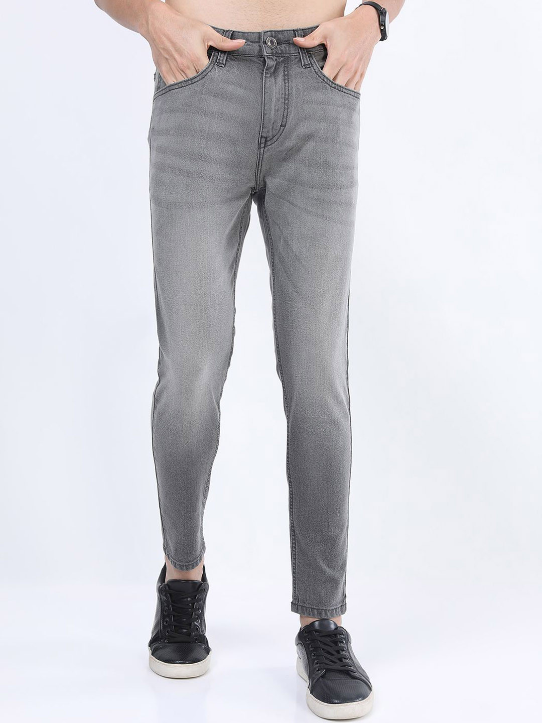 

HIGHLANDER Men Skinny Fit Light Fade Stretchable Jeans, Grey