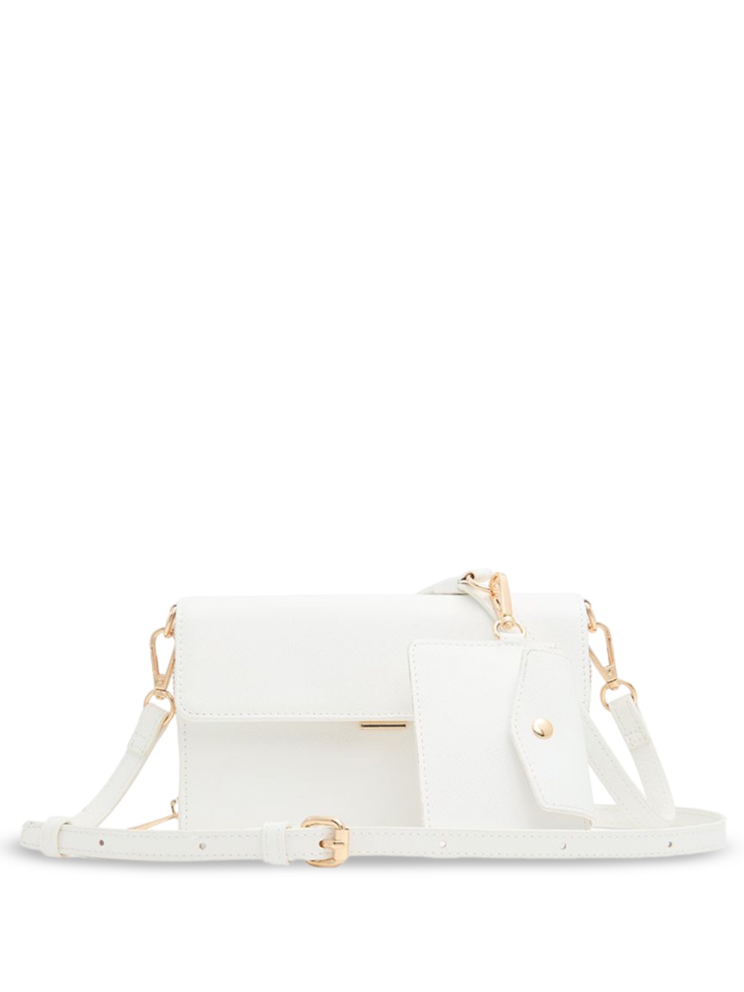 

ALDO Textured PU Structured Handheld Bag with Tasselled, White