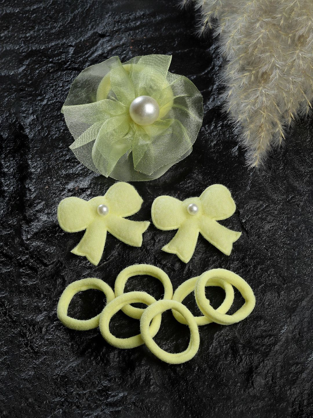 

Stoln Set of 9 Girls Embellished Hair Accessory Set, Yellow