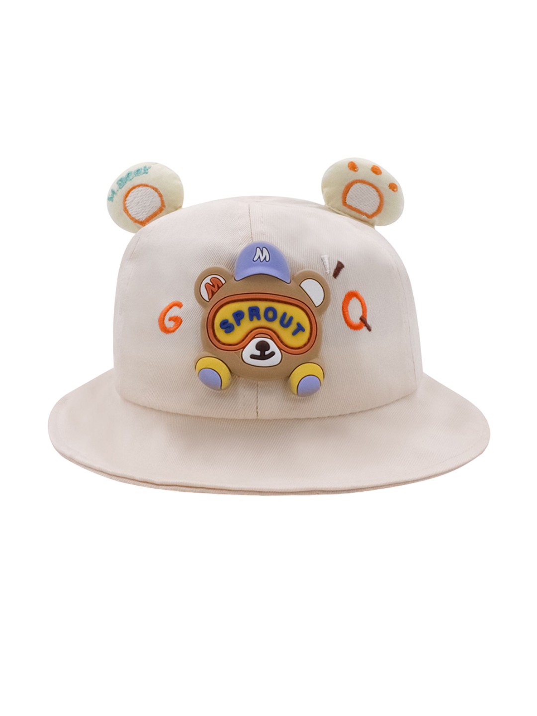 

JENNA Unisex Kids Beige Embroidered Bucket Hat