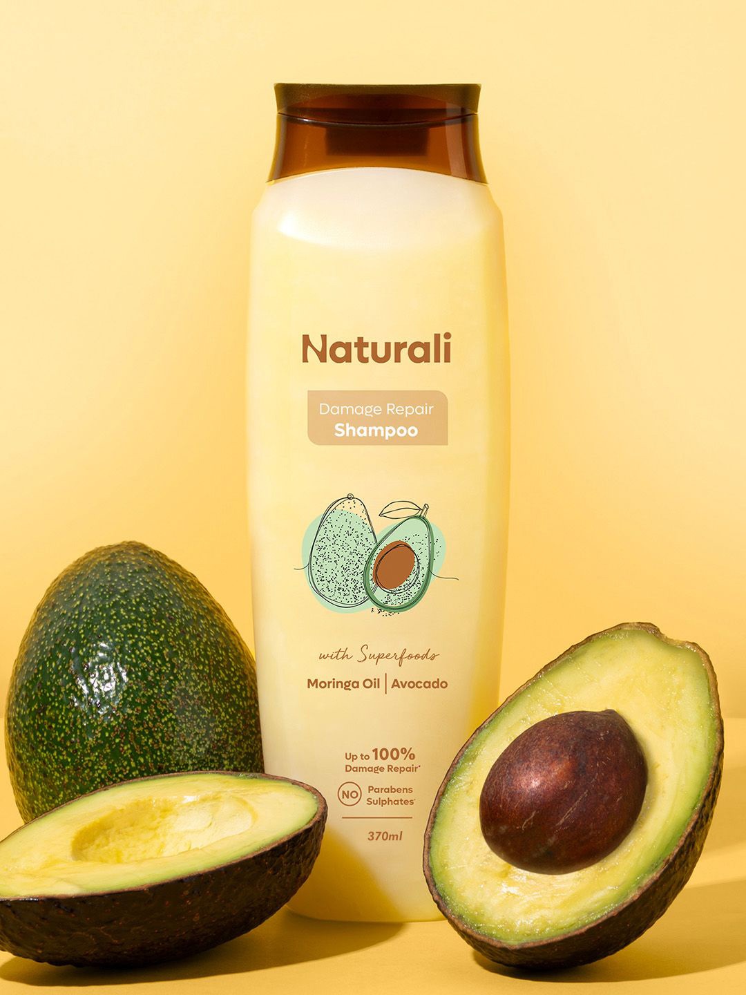 

Naturali Damage Repair Shampoo With Moringa Oil & Avocado - 370ml, Yellow