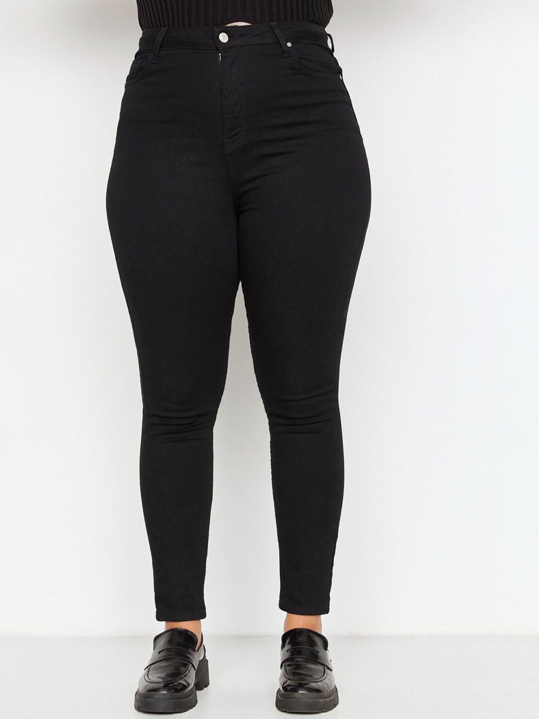 

Trendyol Women Plus Size Skinny Fit High Rise Jeans, Black